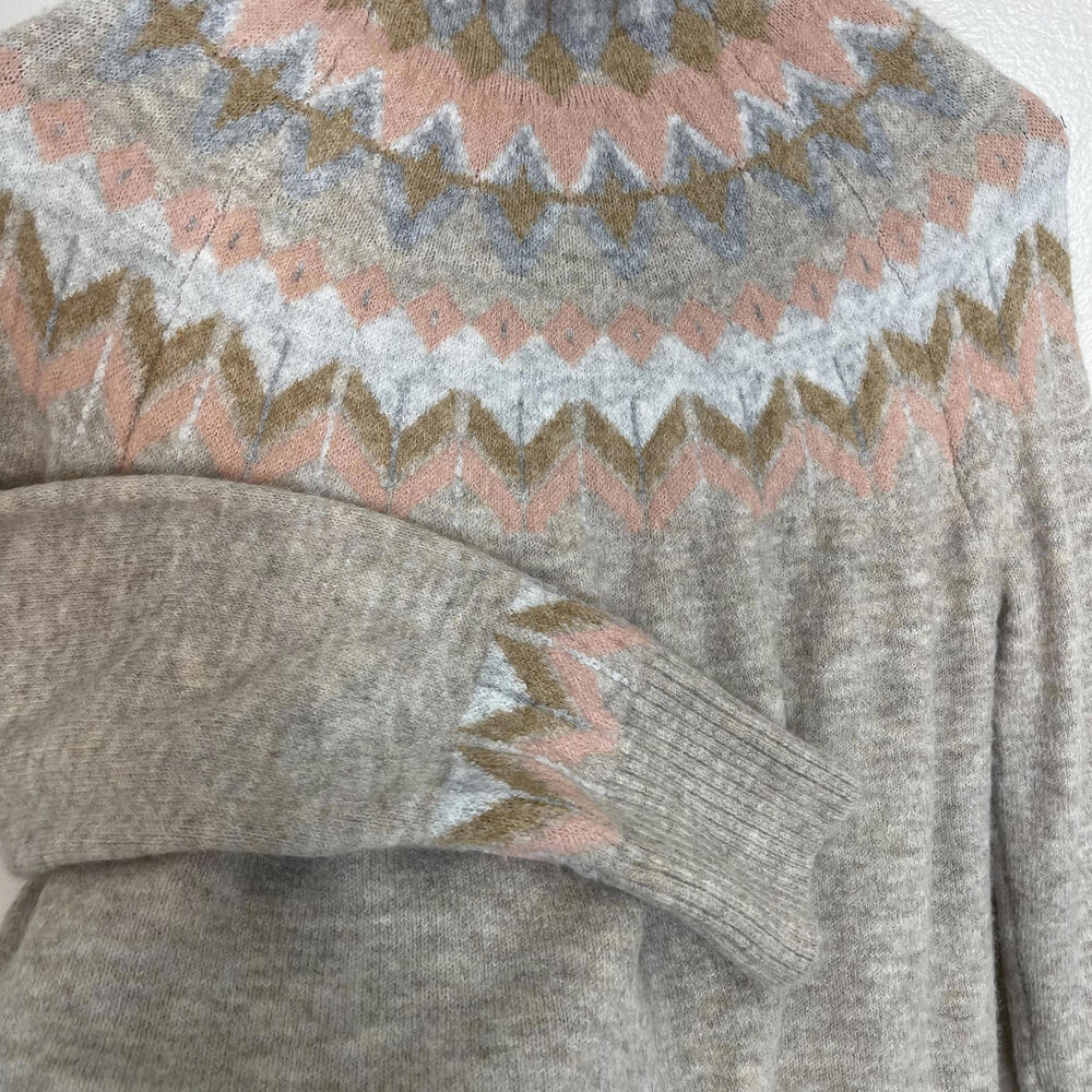 Mock Neck Sweater Medium Argyle Diamond Pattern |… - image 6